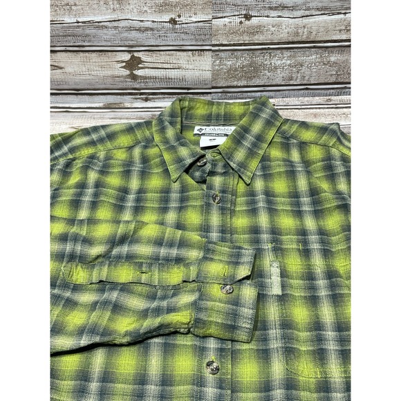 Columbia Men’s‎ Long Sleeve Button Down Green Blue Size L - Picture 1 of 5